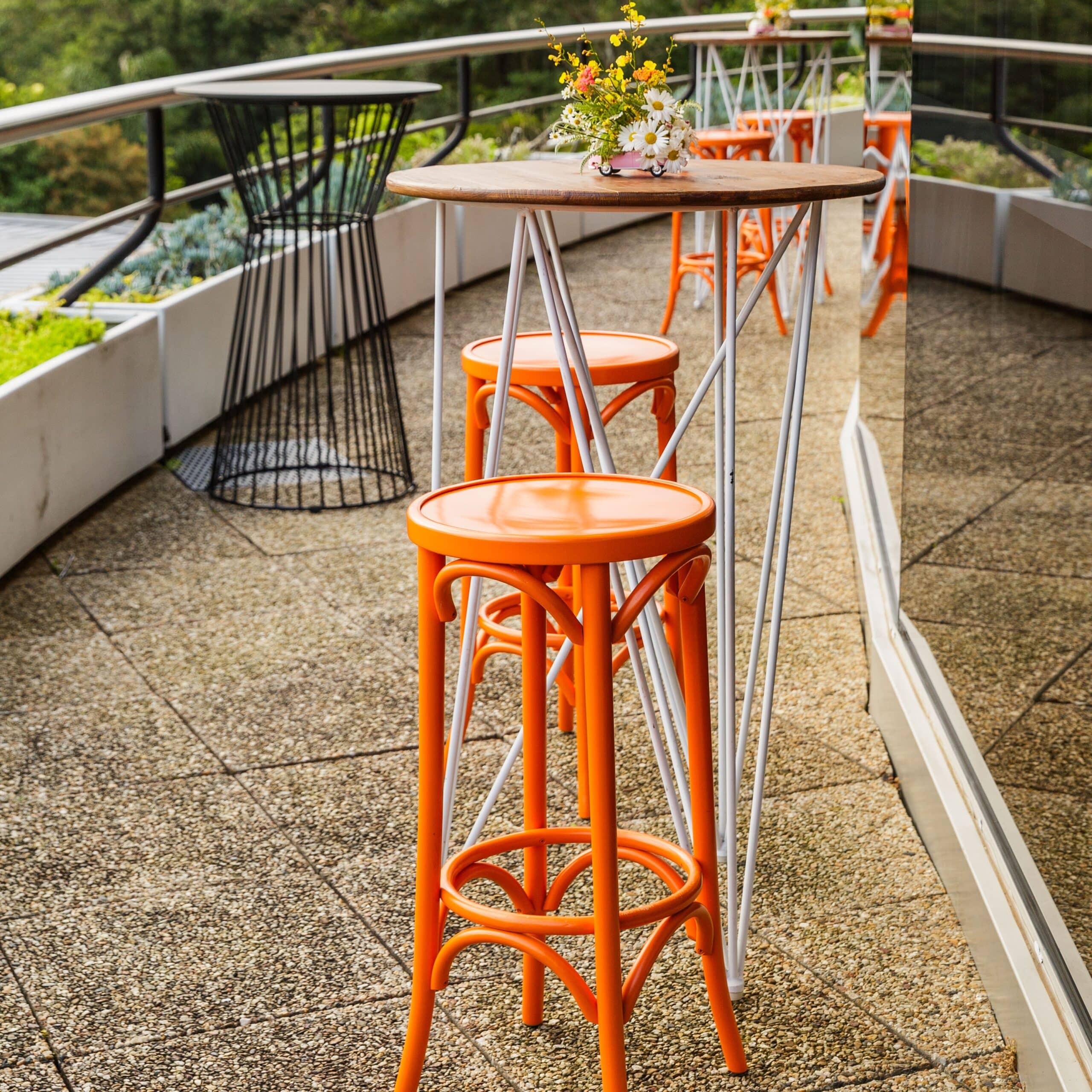 Bentwood Bar Stool – Orange – 75cmH
