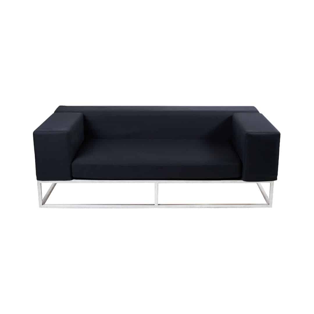 Endless Two Seater Lounge with Arms – Black
