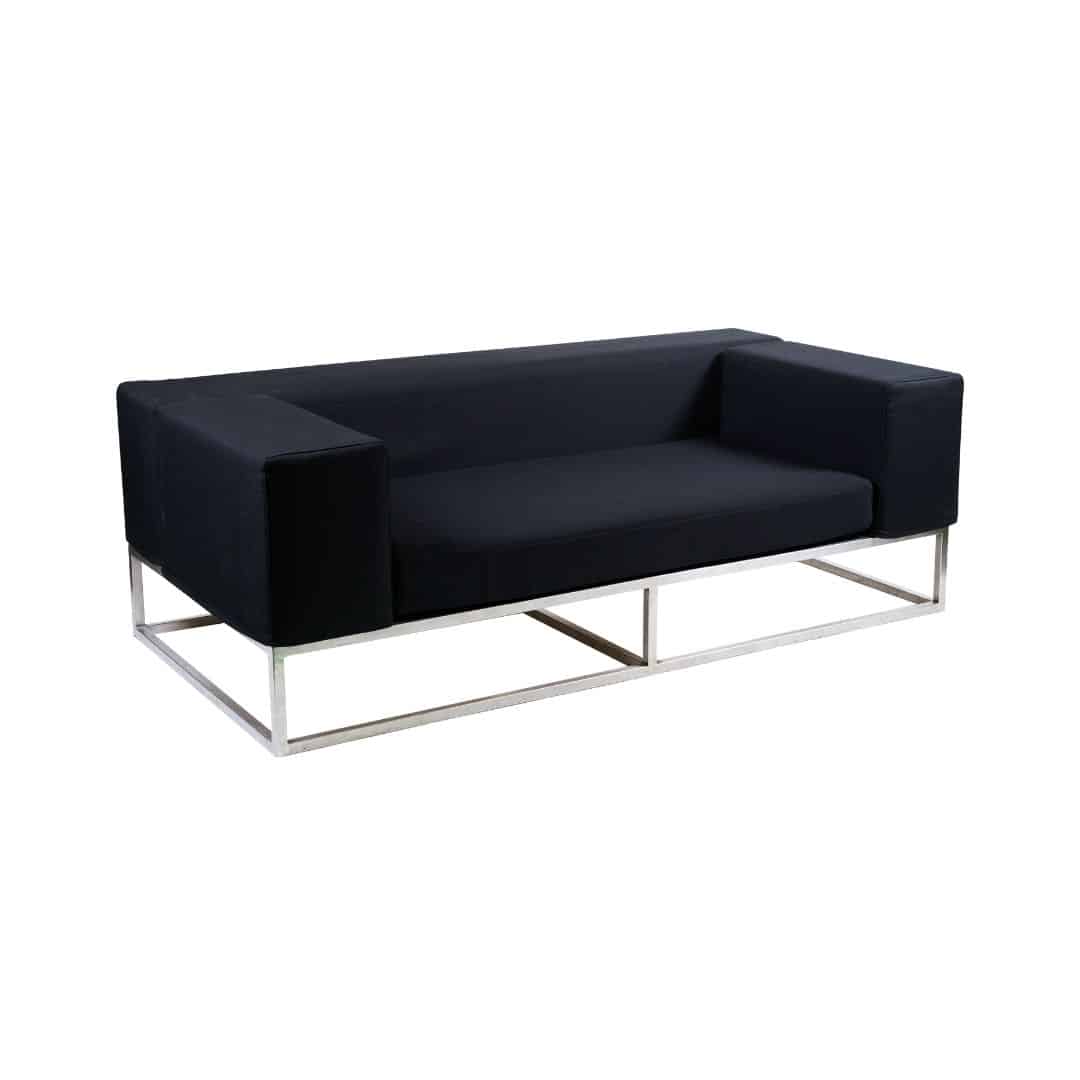 Endless Two Seater Lounge with Arms – Black
