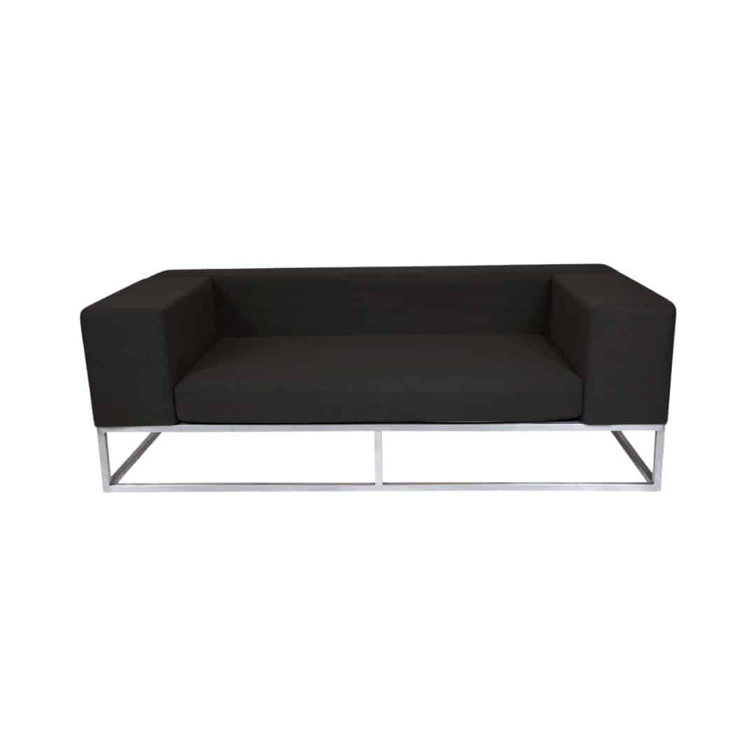 Endless Two Seater Lounge with Arms – Black