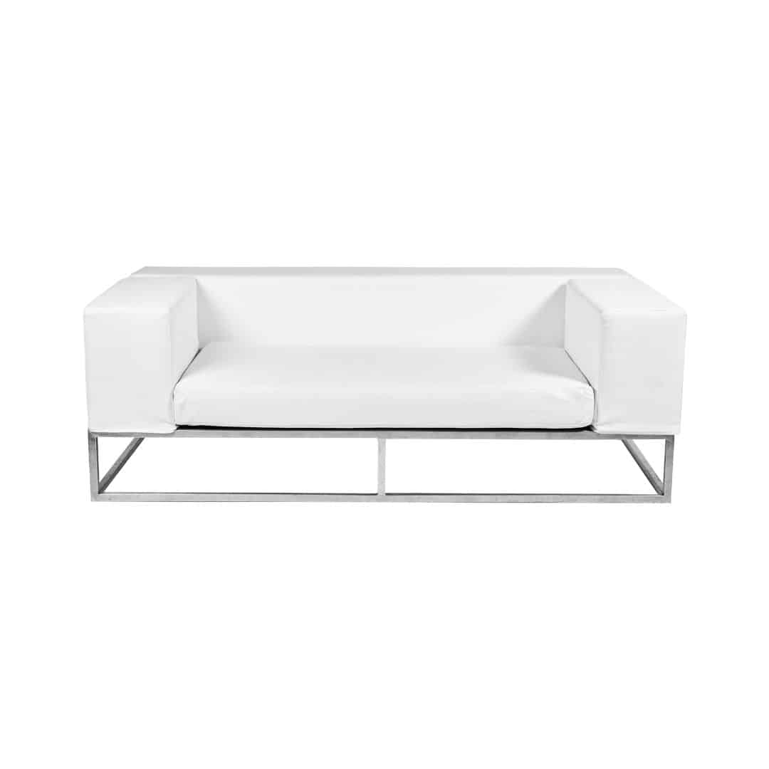 Endless Two Seater Lounge with Arms – White