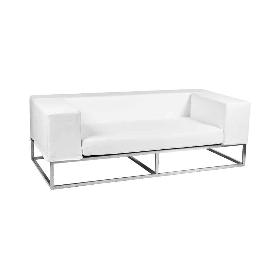 Endless Two Seater Lounge with Arms – White