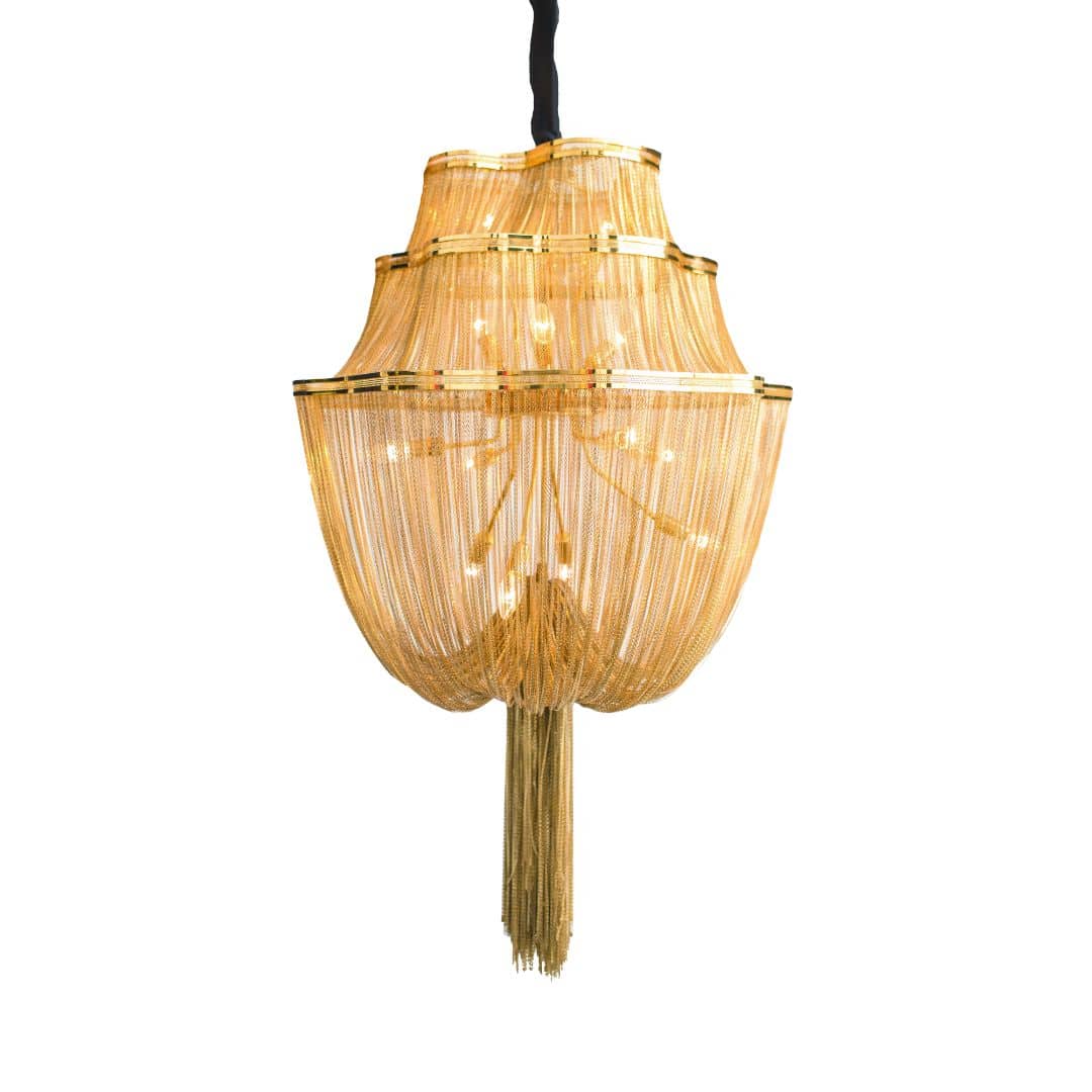 Estelle Chandelier – Gold – 82cmW x 137cmH – 15kg
