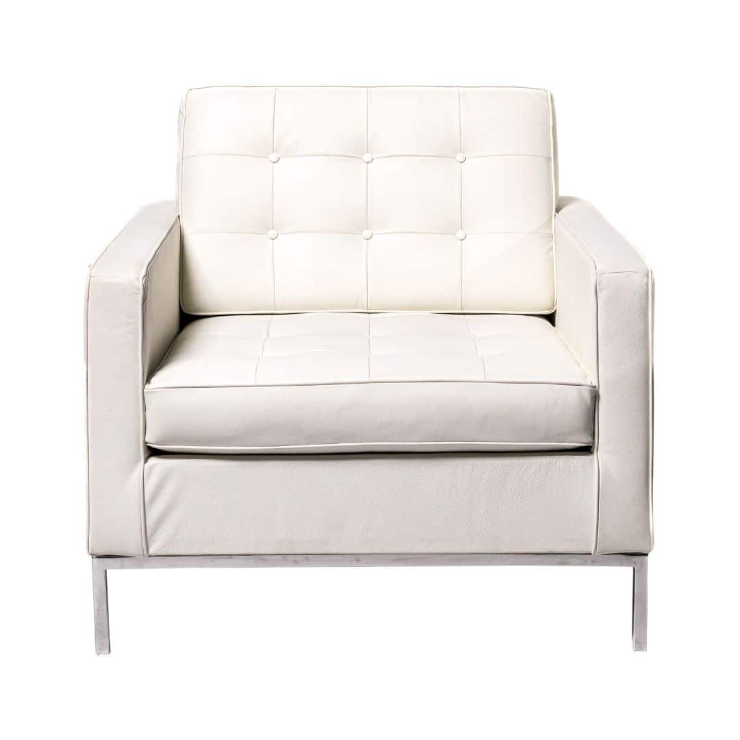 Executive Armchair – White Leather Look