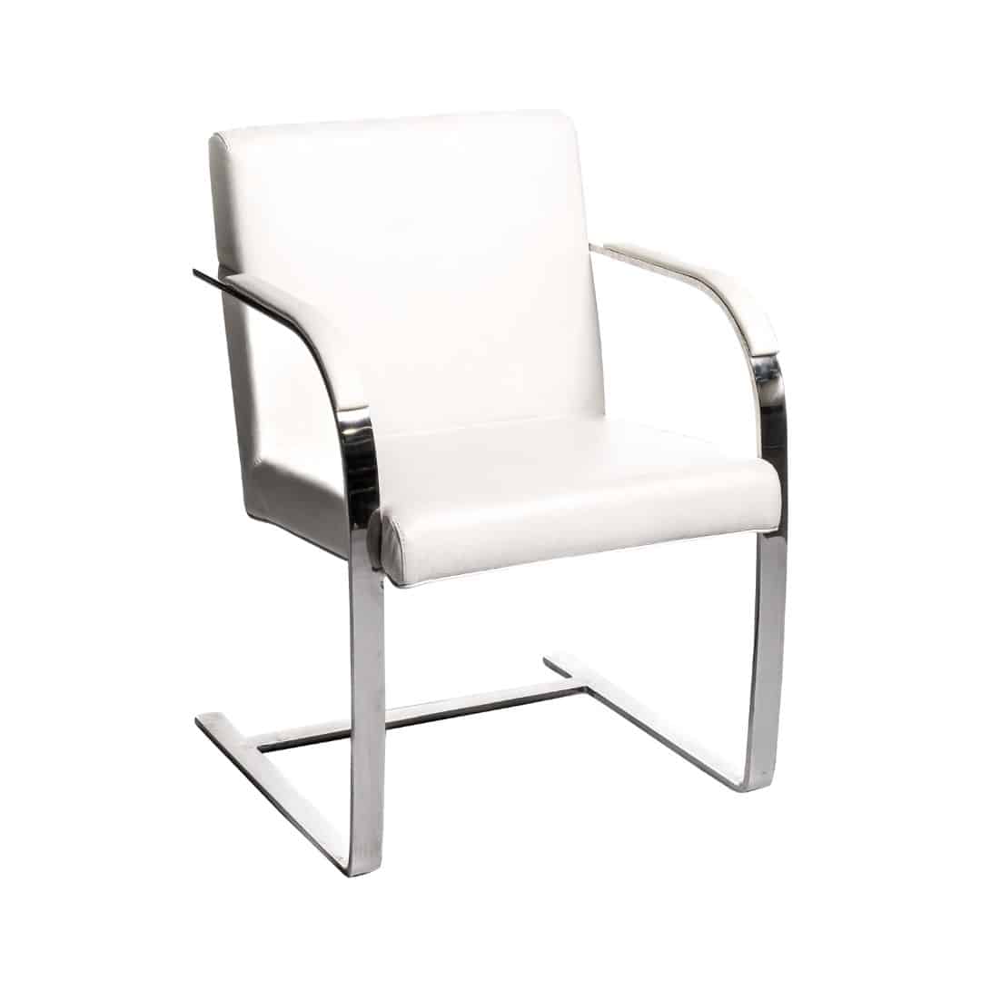 Executive Occasional Chair – White Leather Look