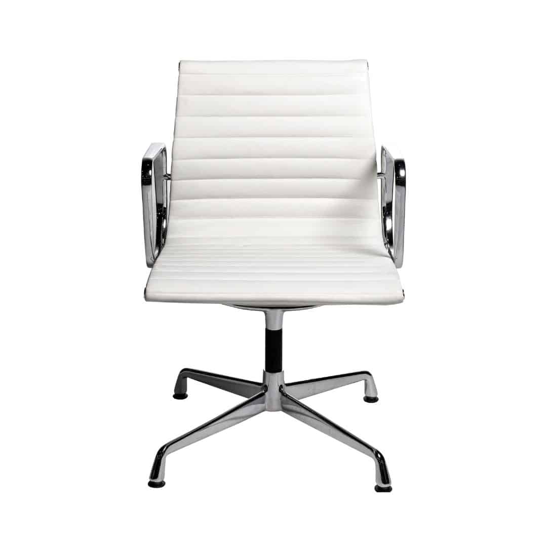 Executive Office Chair – White Leather Look