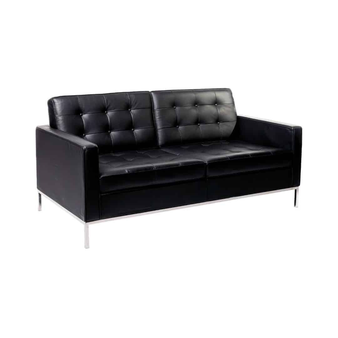 Executive Two Seater Lounge – Black Leather Look