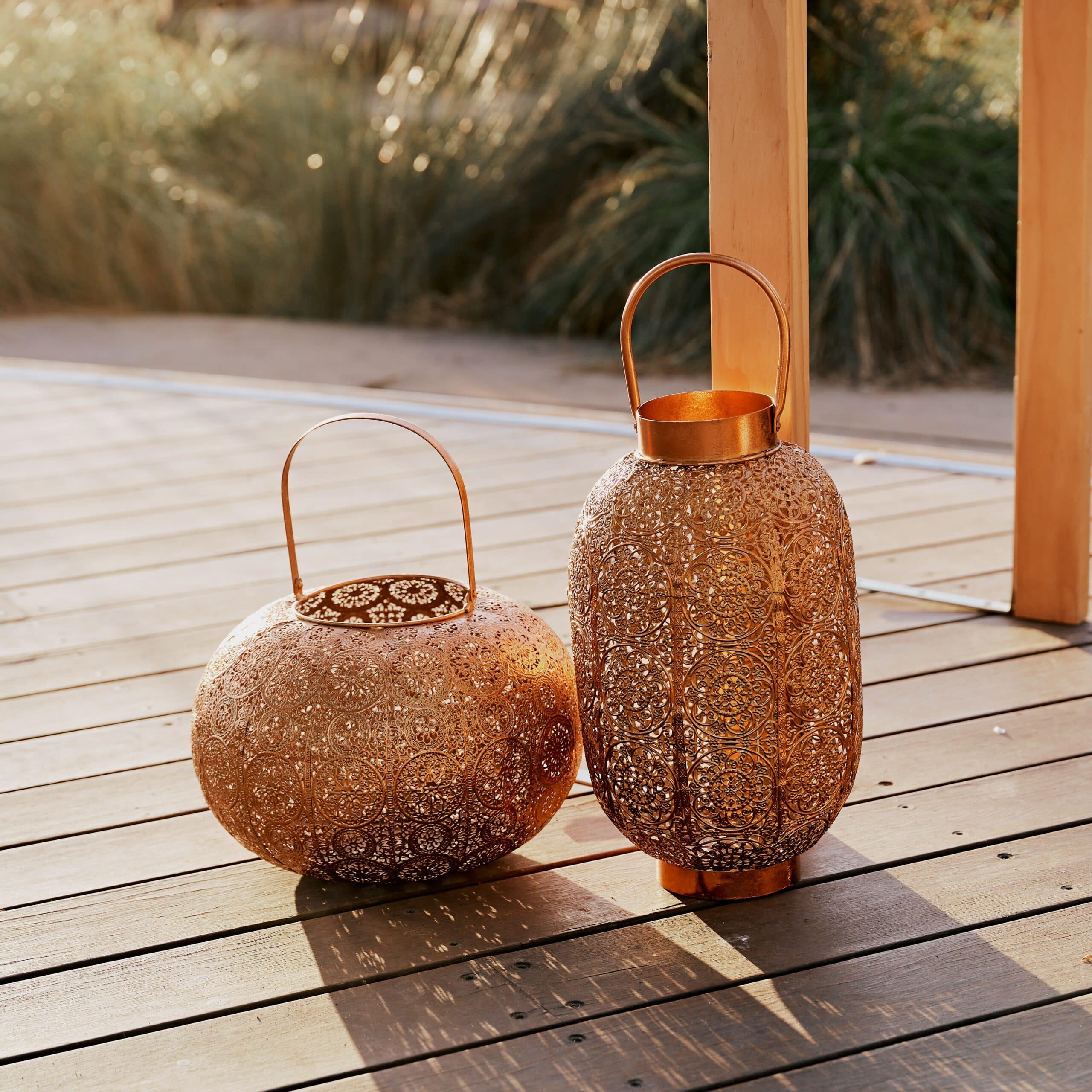 Filigree Lantern – Copper – Set of Two
