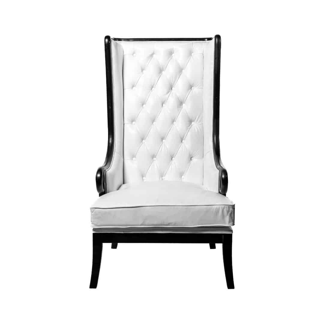 Florence Armchair – White Leather Look