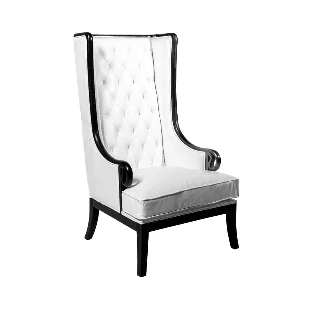 Florence Armchair – White Leather Look