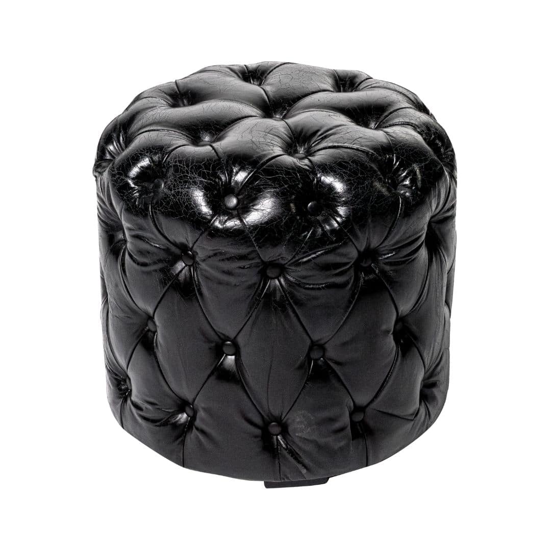 Florence Ottoman – Black Leather Look