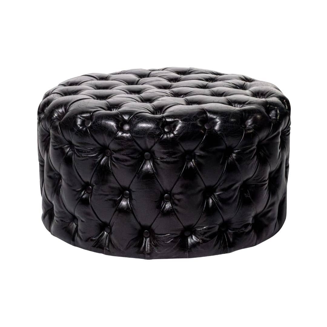 Florence Ottoman – Black Leather Look