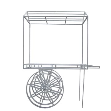 White Flower Cart with Gable – 180cmL x 80cmW x 220cmH