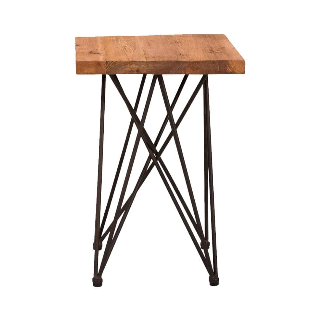 Frankie Square Side Table – Black with Timber Top