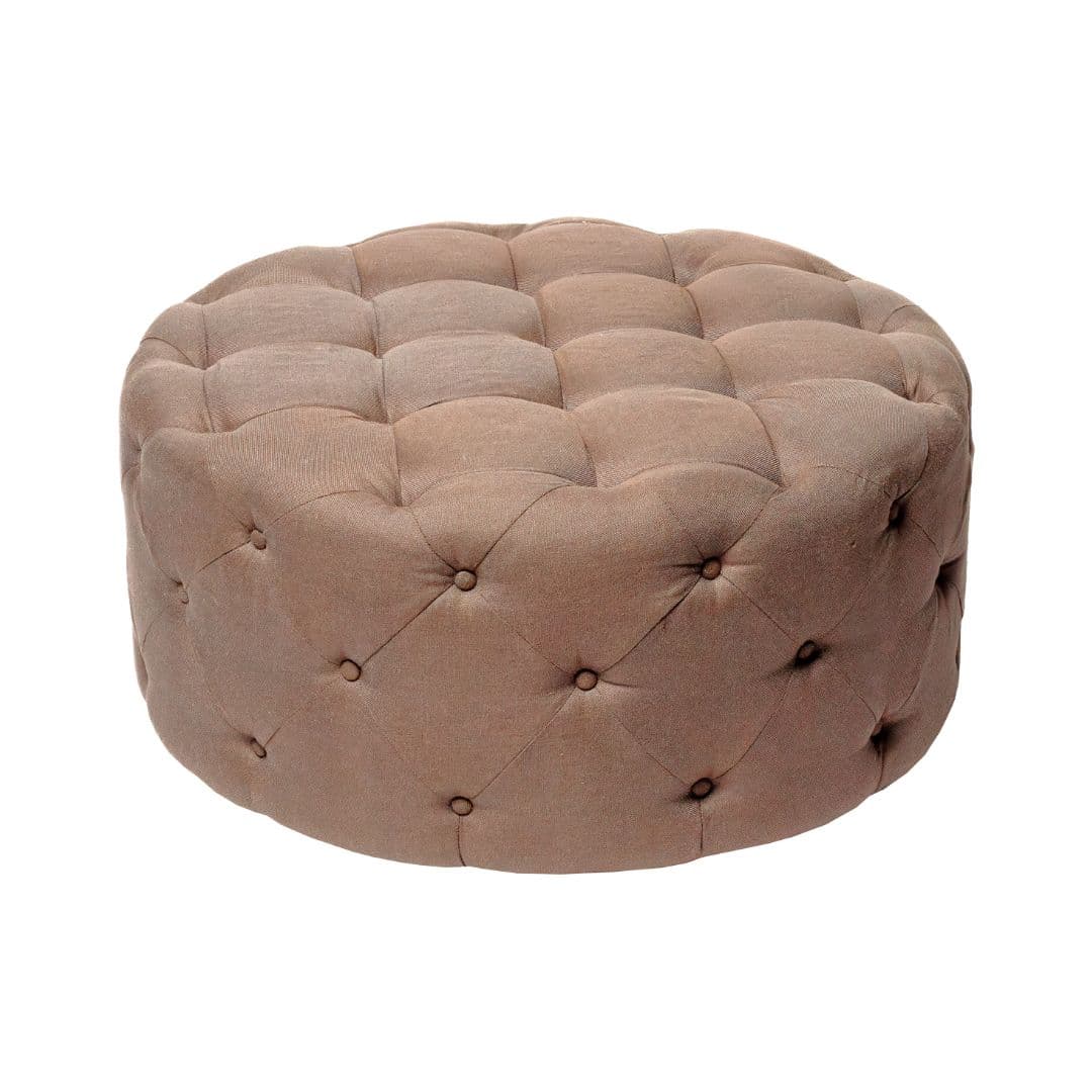 French Bouton Ottoman – Taupe