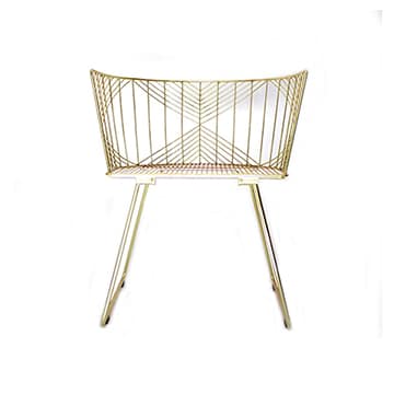 Bend Captain Chair – Gold – 50cmW x 53cmD x 80cmH