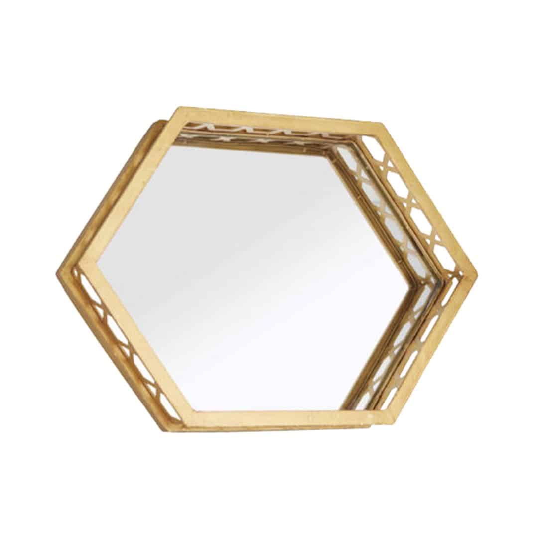 Gold Edge Mirror Tray – Assorted Styles