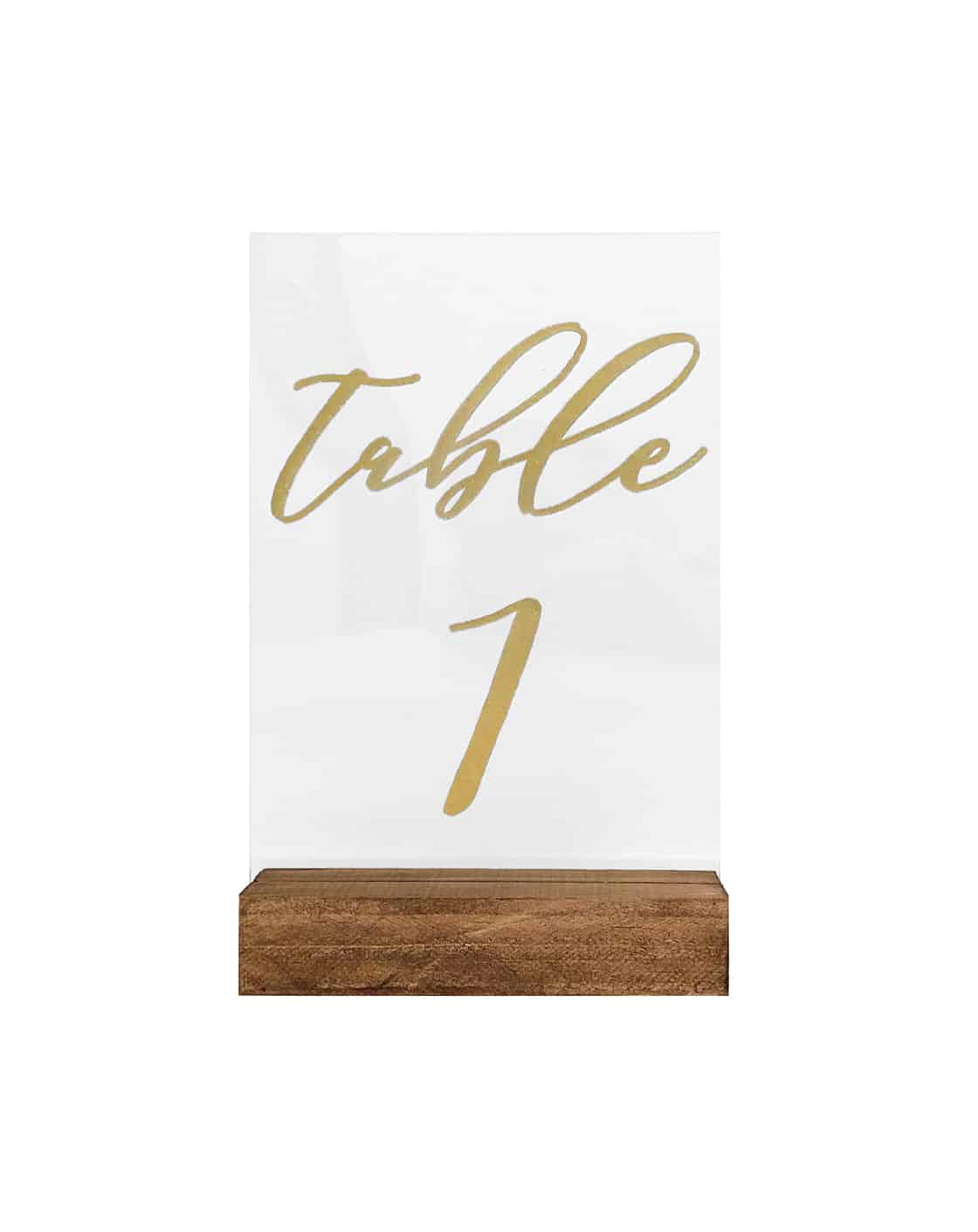 Table Number – Gold Embossed Acrylic