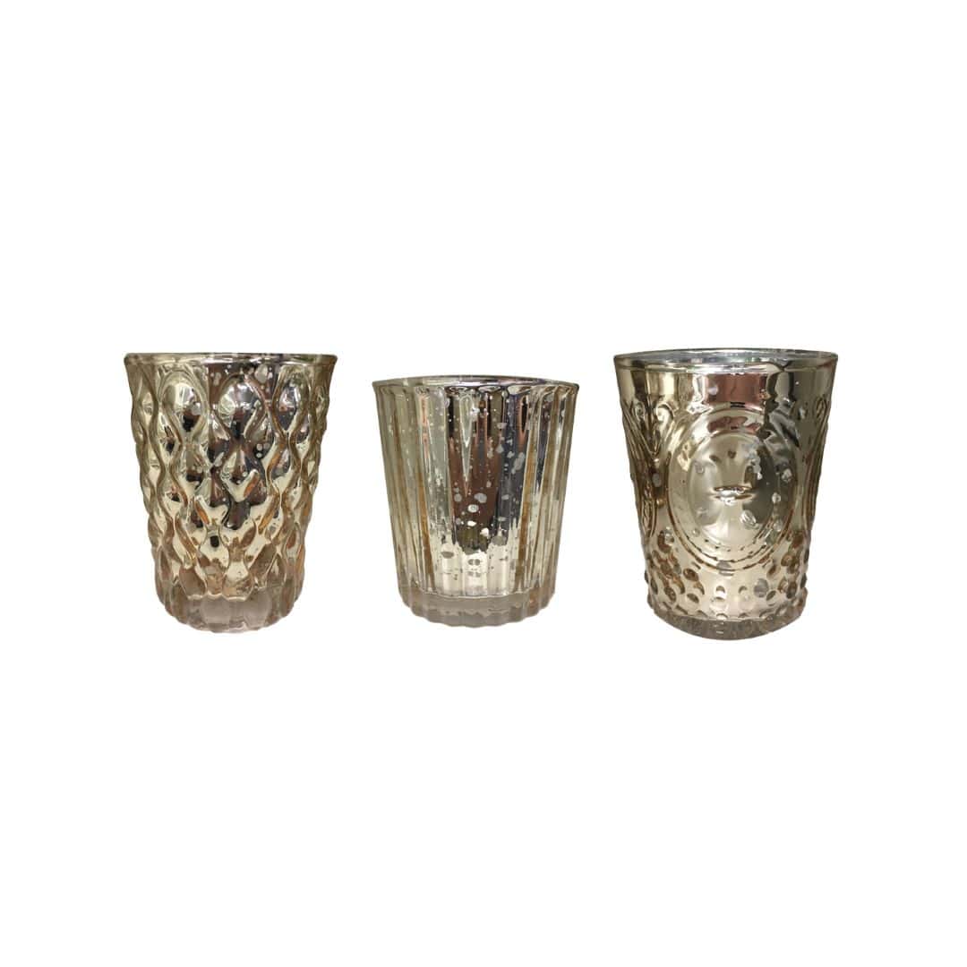 Gold Mercury Votive – Large – 7cmD x 10cmH