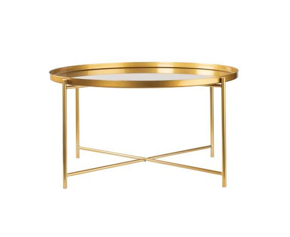 Round Tray Coffee Table – Gold – 84cmW x 41cmH