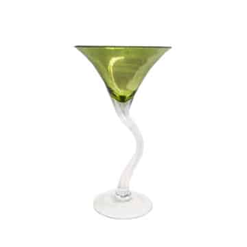 Urn Vase – Olive Green with Clear Base – Set of Three