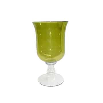 Urn Vase – Olive Green with Clear Base – Set of Three
