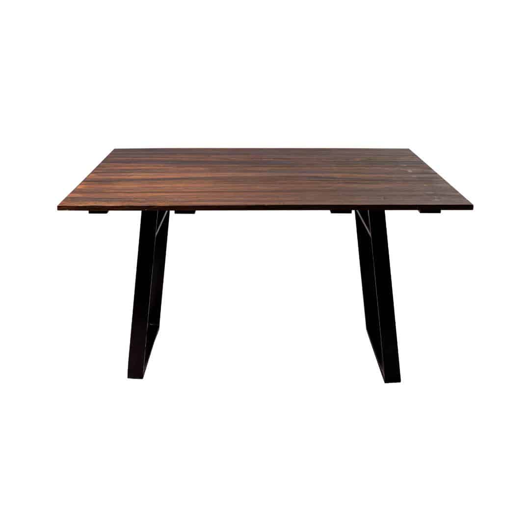 Hamptons Dining Table – Walnut Timber with Black Legs