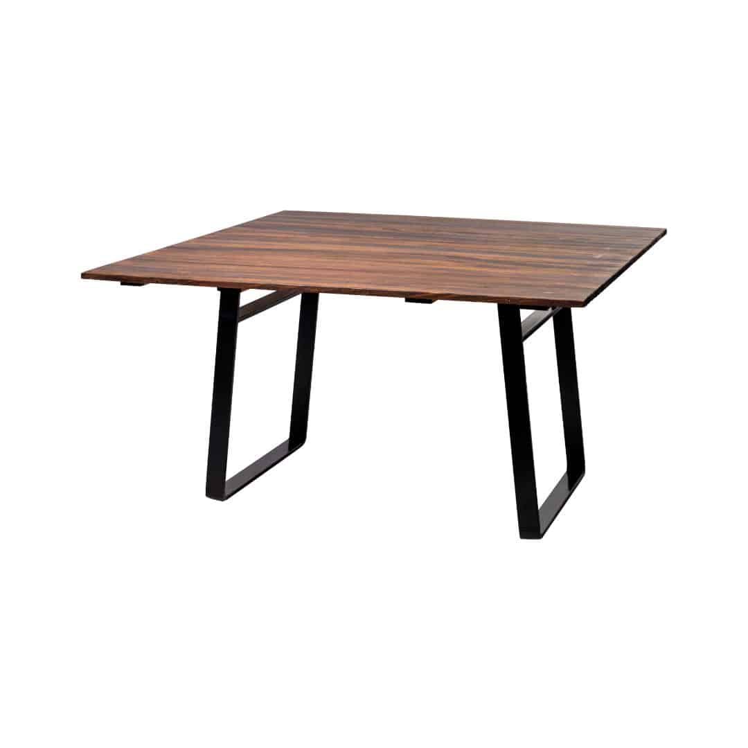 Hamptons Dining Table – Walnut Timber with Black Legs