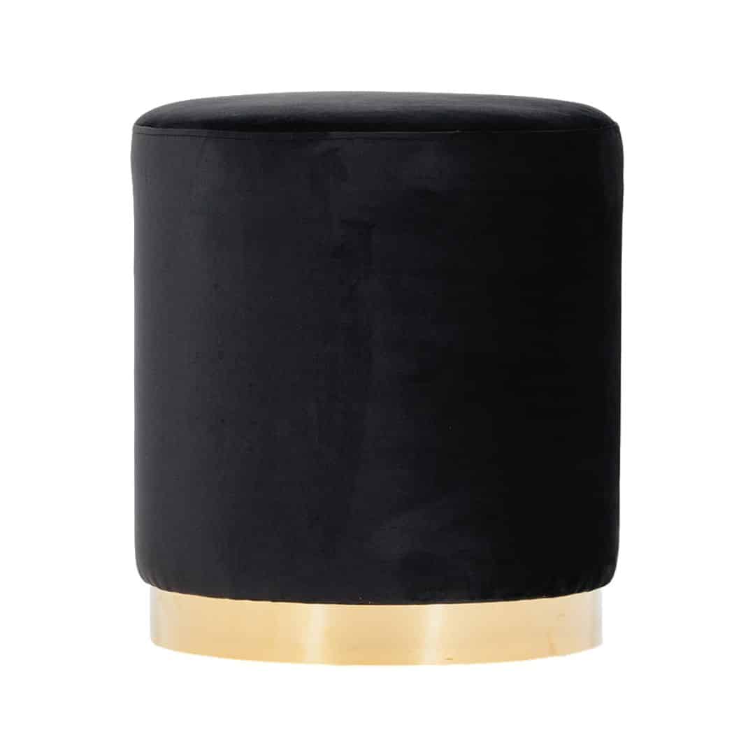 Harlow Ottoman – Black Velvet