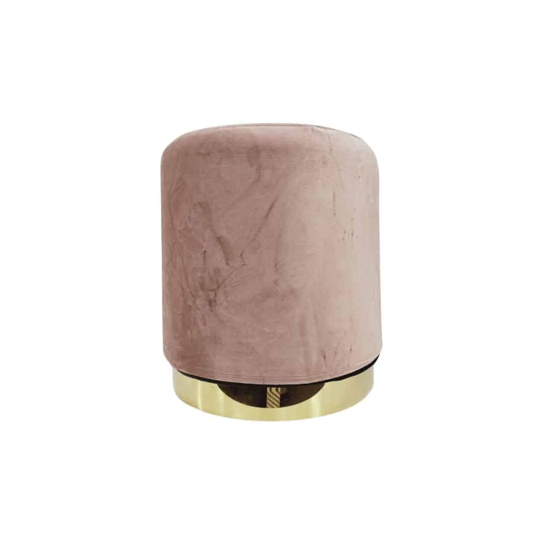 Harlow Ottoman – Dusty Pink with Wide Gold Band