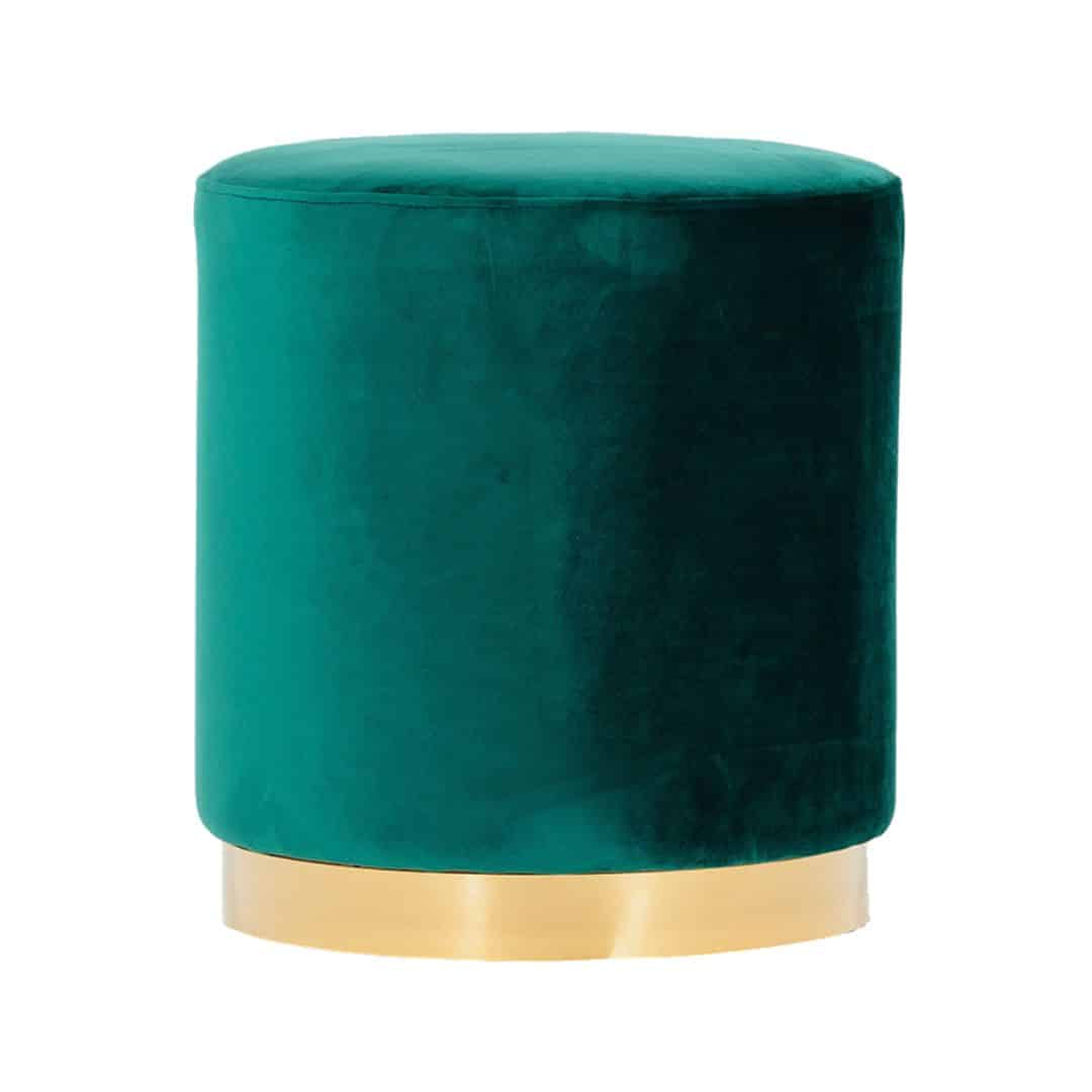 Harlow Ottoman – Emerald Green Velvet