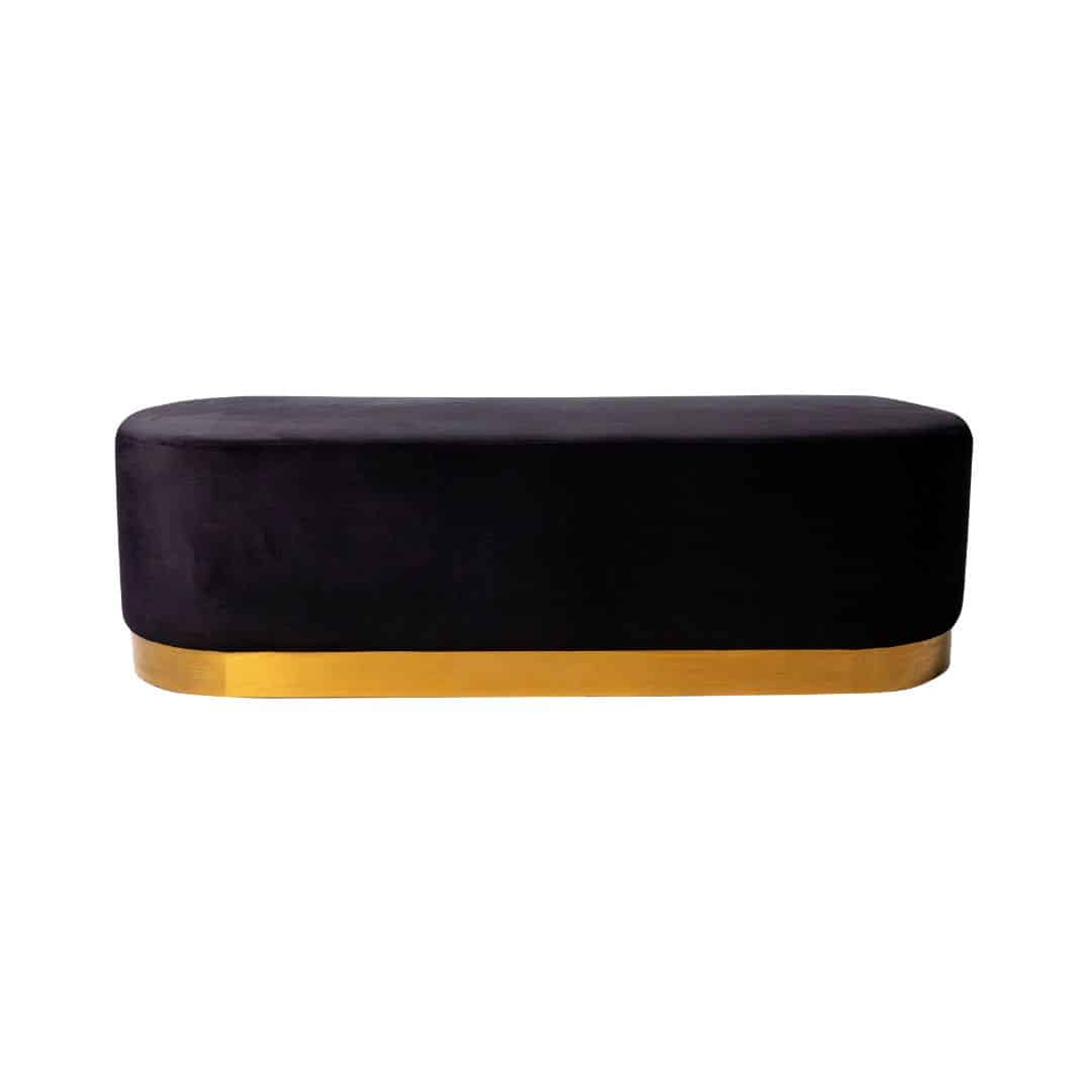Harlow Rounded Daybed – Black with Wide Gold Band