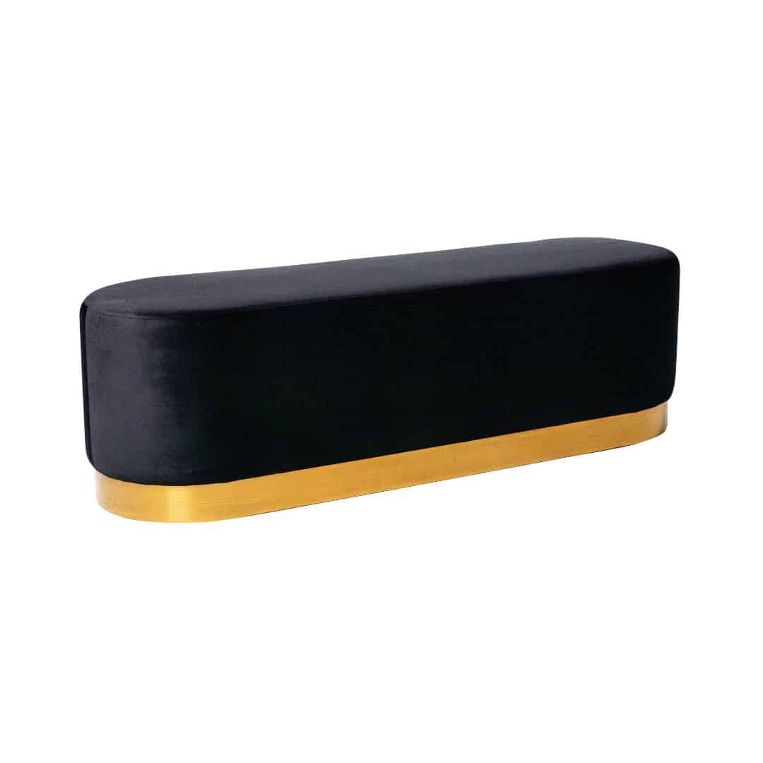 Harlow Rounded Daybed – Black with Wide Gold Band