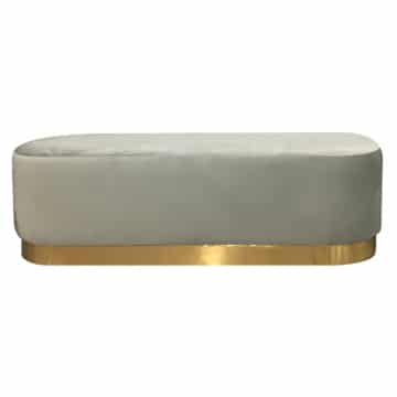 Harlow Rounded Daybed – Grey with Wide Gold Band