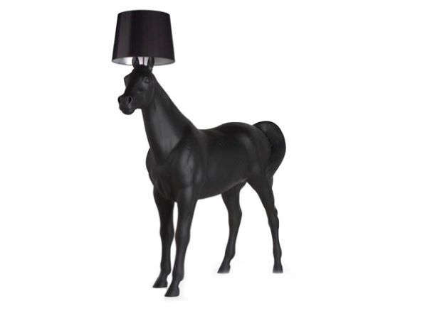 Lifesize Horse Lamp – Black – 230cmL x 210cmH (to top of ears)