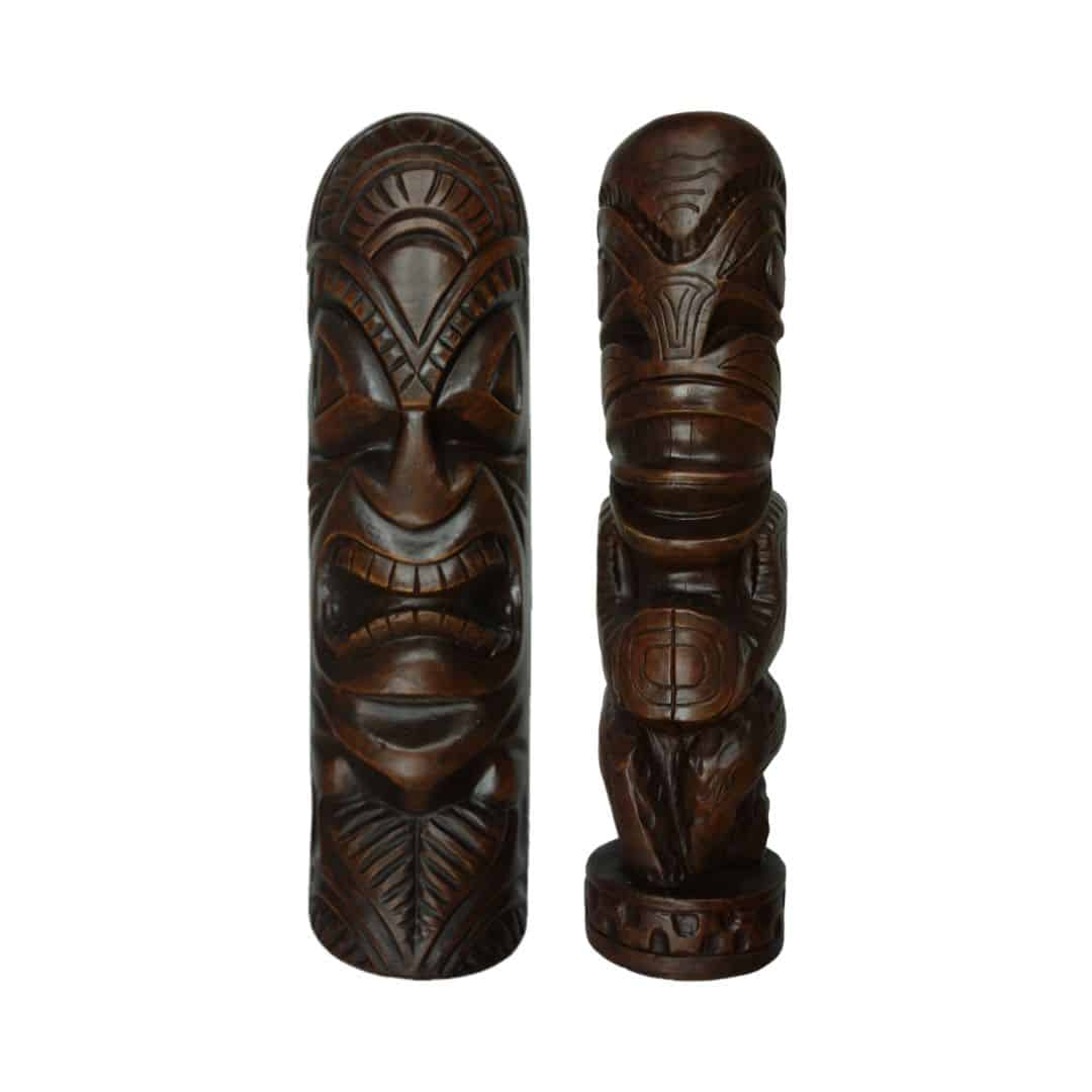 Islander Tiki Statue – Dark Timber – 20cmW x 100cmH – Set of Two