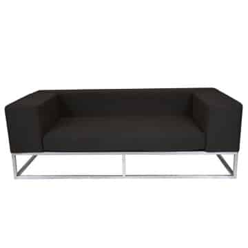 Endless Two Seater Lounge with Arms – Black – 188cmL x 94cmD x 60cmH