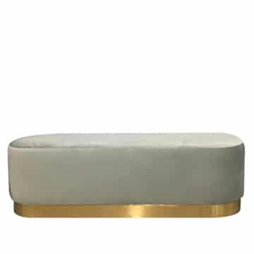 Harlow Rounded Daybed – Grey with Wide Gold Band – 150cmL x 45cmW x 45cmH