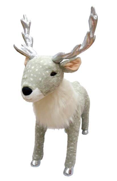 Large Plush Reindeer Prop – White and Silver – 70cmW x 110cmH