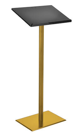 Lectern – Black Top with Gold Base – 47cmW x 112cmH (no Microphone connection points)