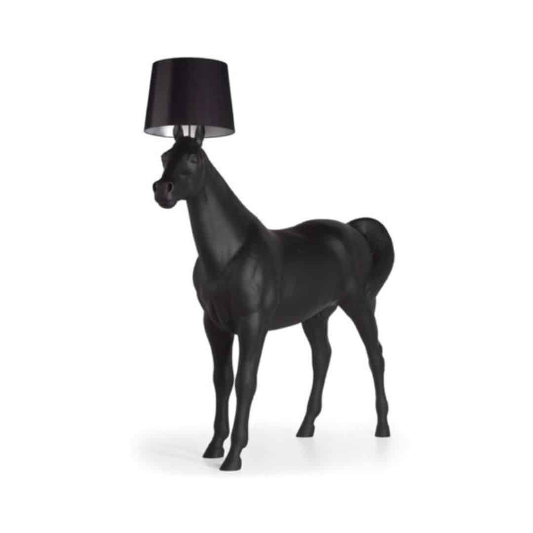 Lifesize Horse Lamp – Black – 230cmL x 210cmH (to top of ears)