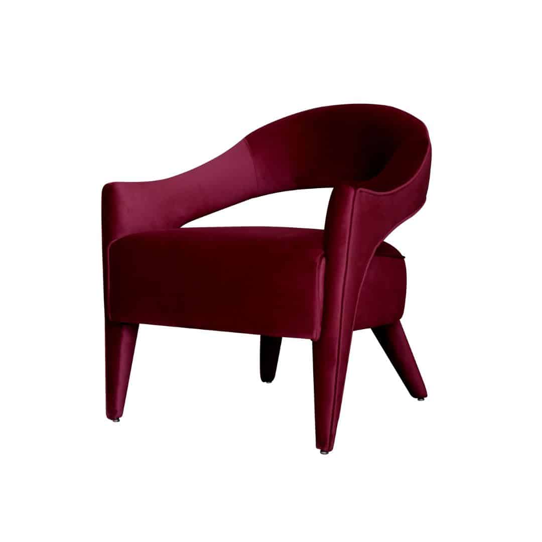 Lola Armchair – Maroon – 75cmW x 78cmD x 80cmH