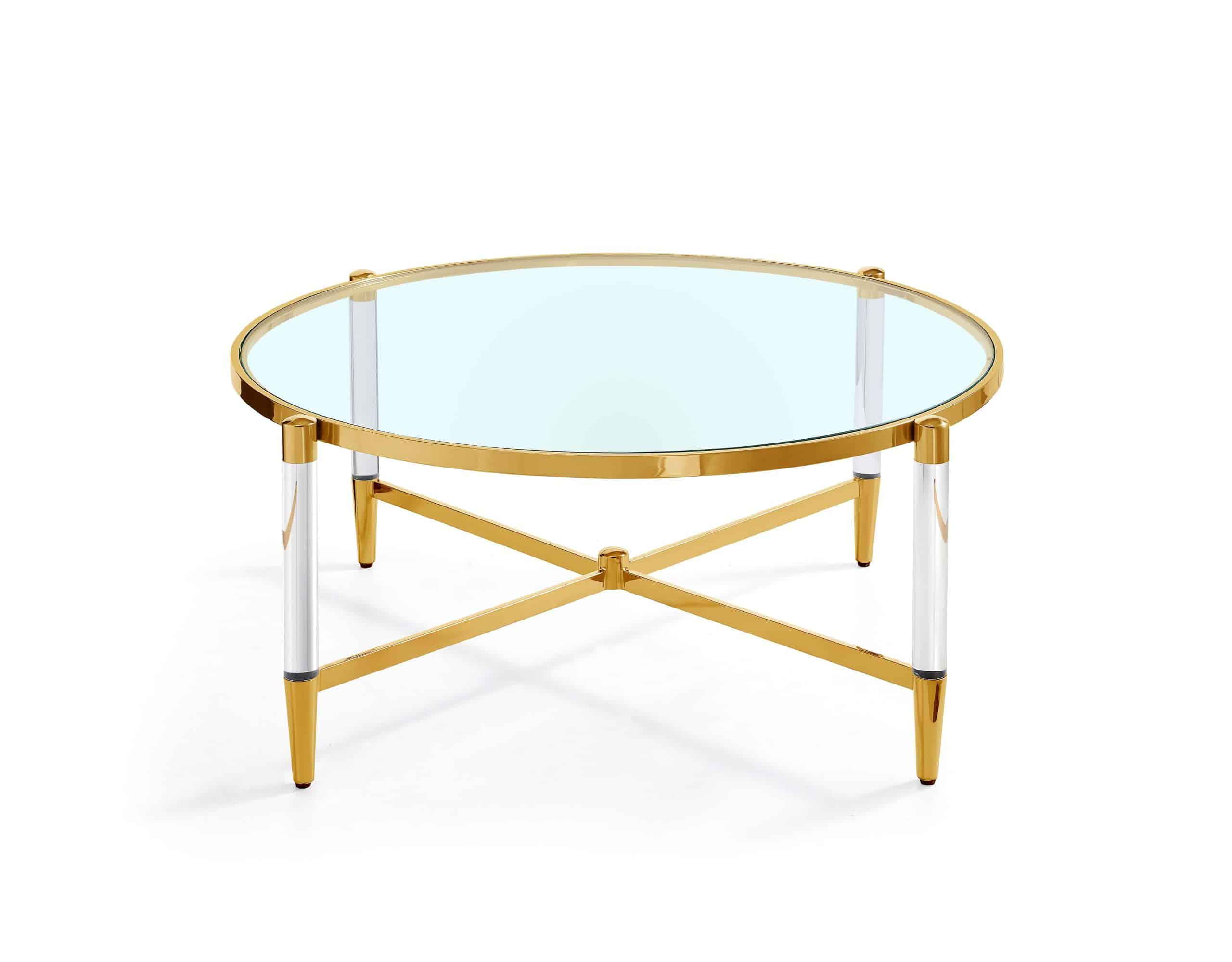Luxe Coffee Table – Gold – 94cmD x 42cmH