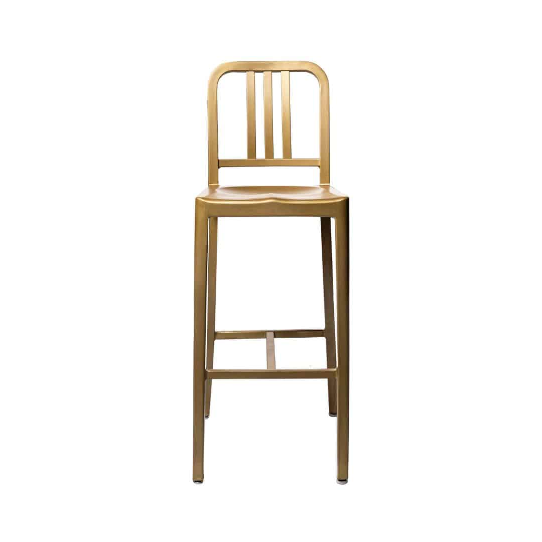 Navy Bar Stool – Gold
