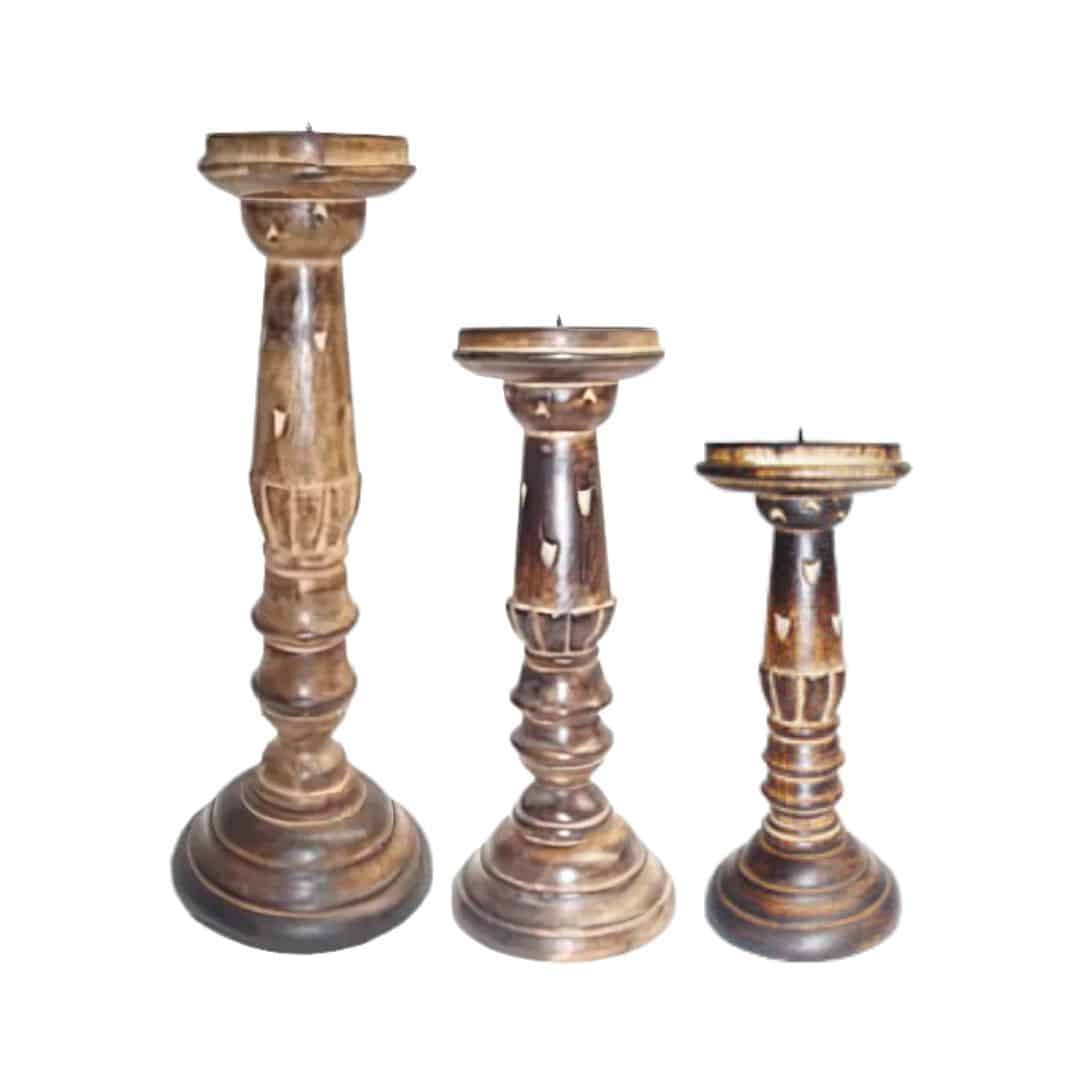 Malia Candlestick – Timber – Set of Three