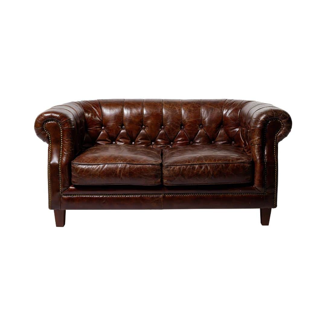 Oxford Chesterfield Two Seater Lounge – Chocolate Brown Leather