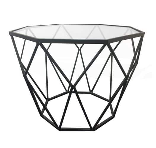 Prism Side Table – Black – 52cmW x 39cmH