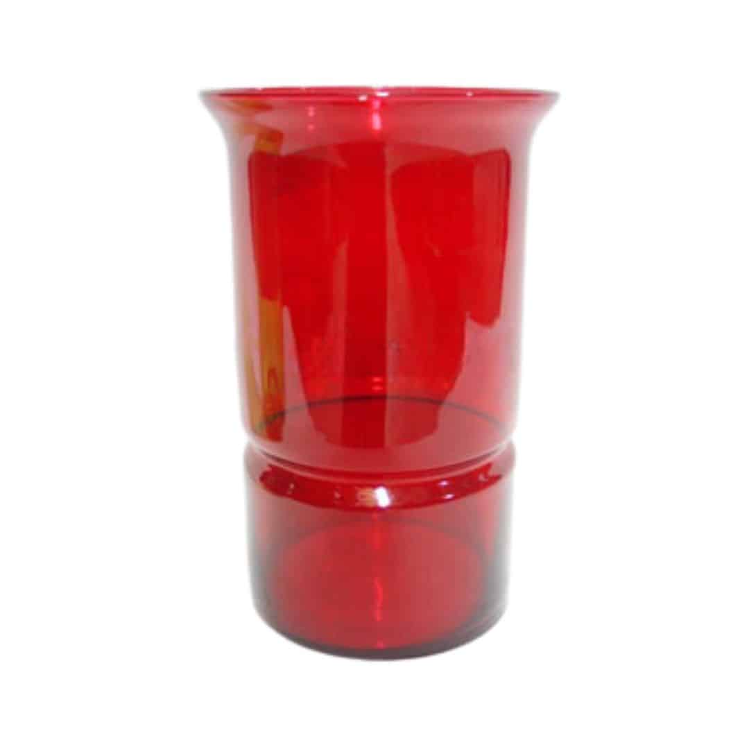 Hurricane Vase – Red Glass