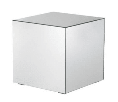 Mirror Cube Coffee Table – Silver Acrylic – 46cmW x 46cmH