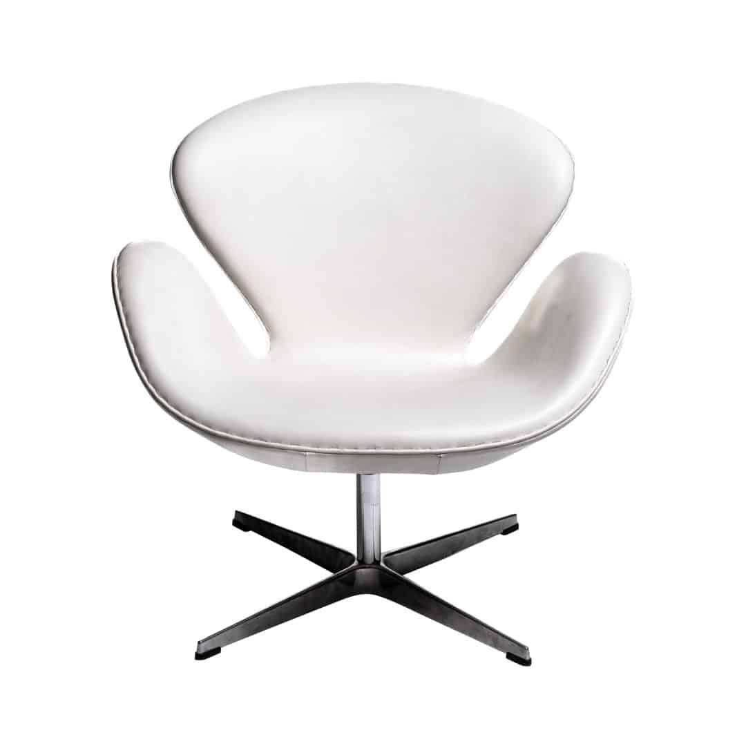Swan Chair – White Leather Look